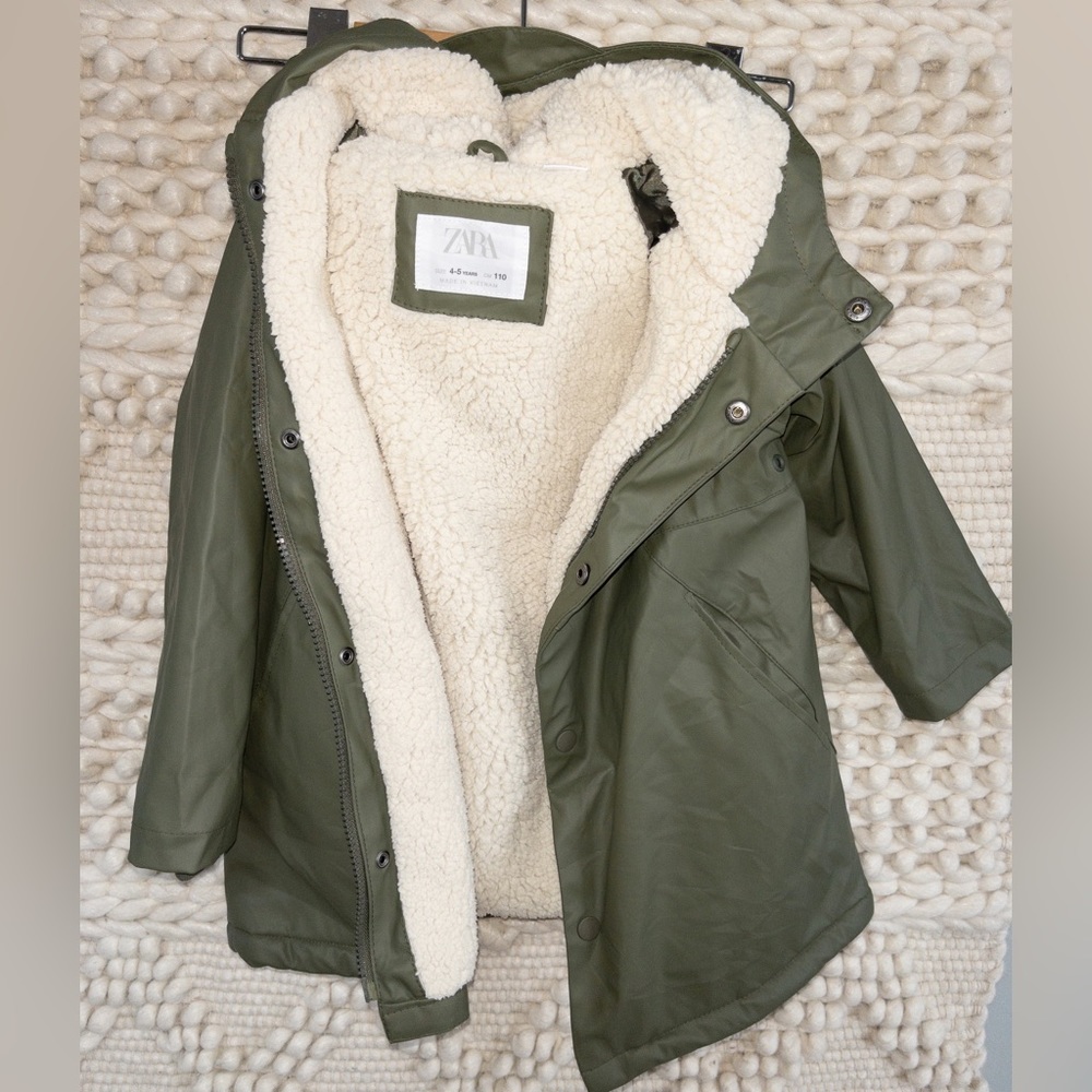 Zara sherpa lined raincoat